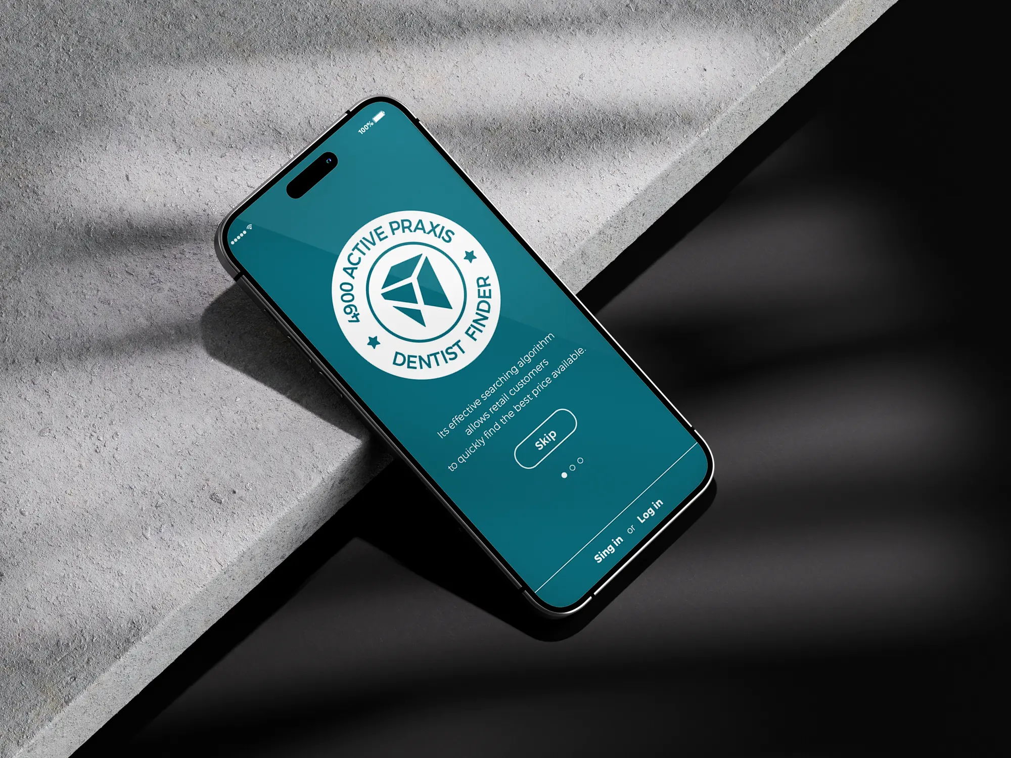 Dentist Finder app preview on a phone mockup