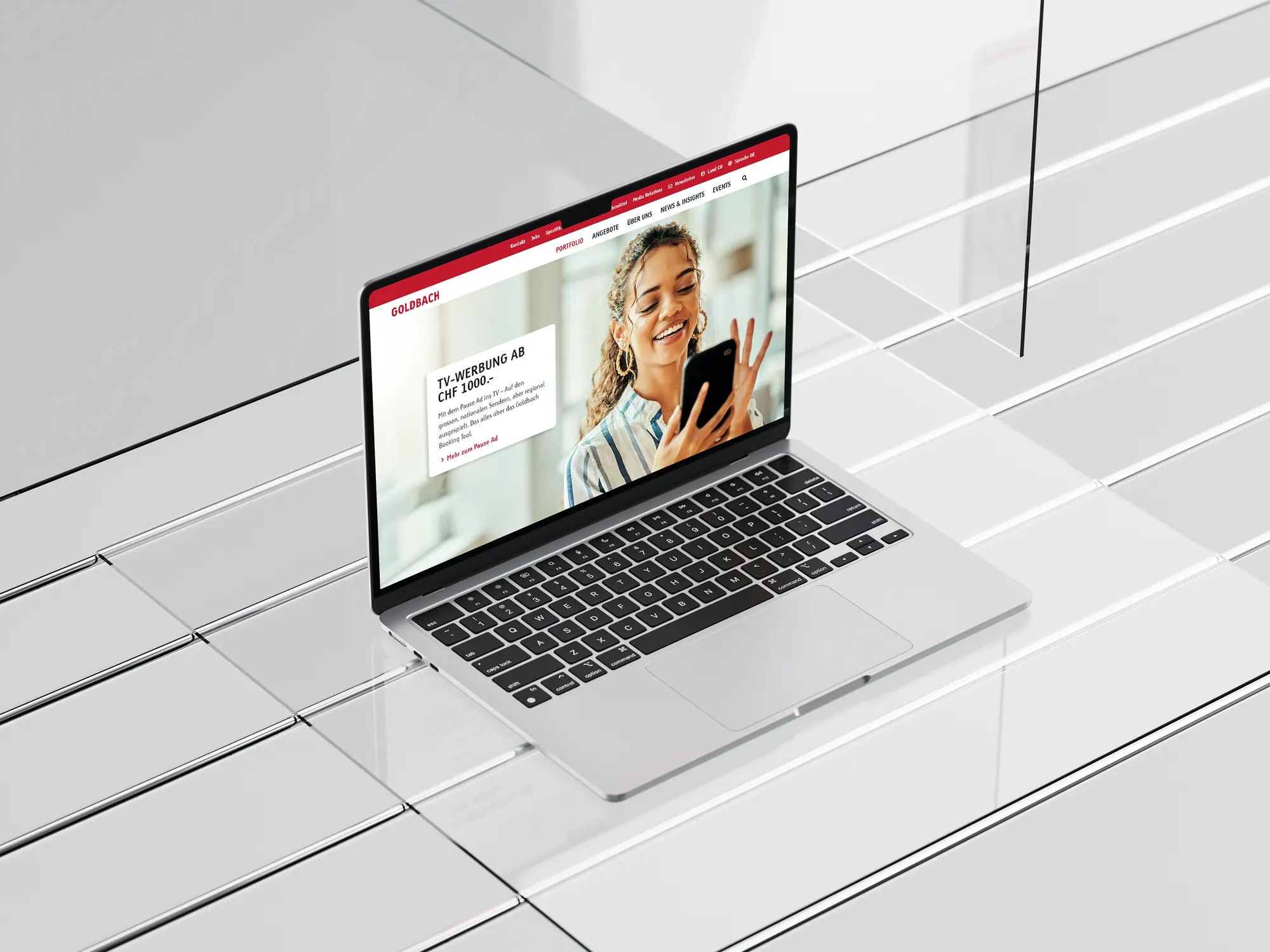 Goldbach KMU Website shown on a laptop mockup